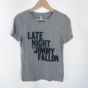 Late Night With Jimmy Fallon Fitted Tee Shirt Size Large Grey Womens